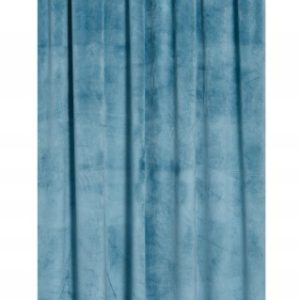 Zasłona lniana na taśmie 140x260 cm, niebieska, półzaciemniająca