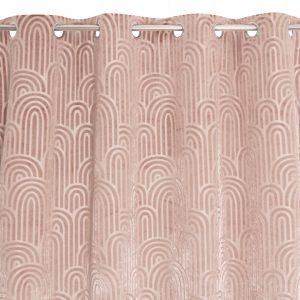 Zasłona Różowa 135x260 cm Welwetowa 3D na Przelotkach AGATE do Salonu