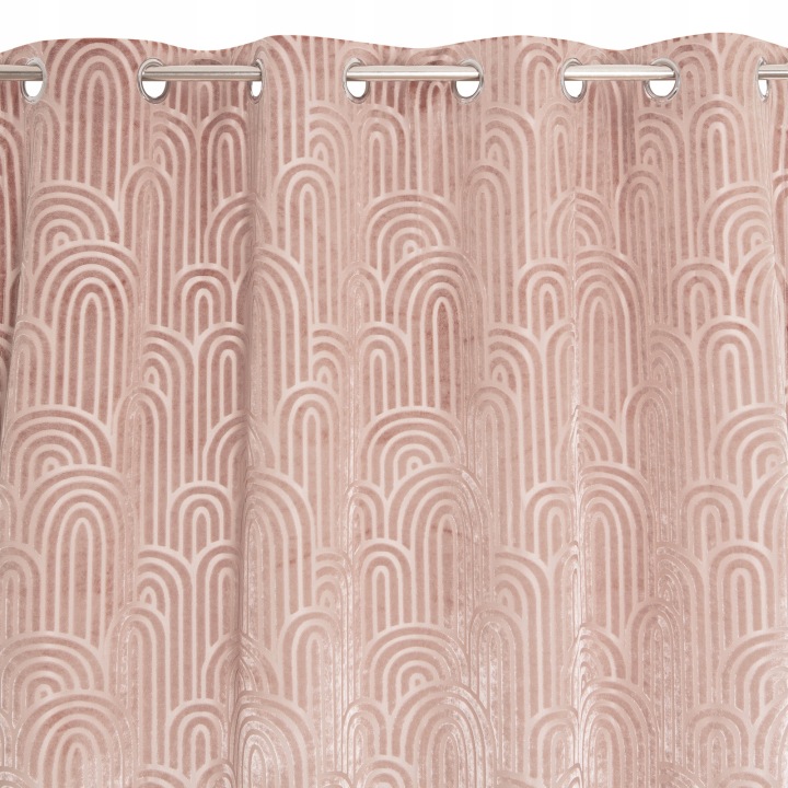 Zasłona Różowa 135x260 cm Welwetowa 3D na Przelotkach AGATE do Salonu