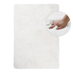 Biały dywan shaggy 200 × 300 cm puszysty i miękki