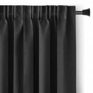 Zasłona 90% zaciemniająca 140x245 cm czarna blackout na taśmie wave