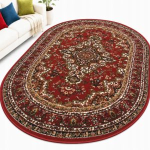 Owalny dywan Alfa Shiraz Piórko bordo 150 × 210 cm
