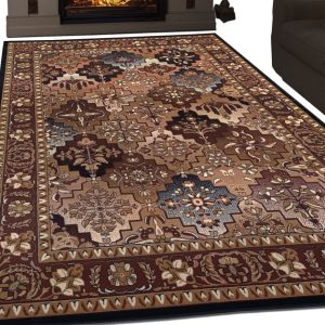 Prostokątny dywan Alfa 200 × 300 cm brązowo-beżowy