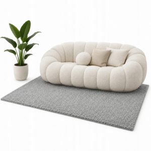 Dywan Shaggy popielaty 200 × 200 cm z filcowym spodem
