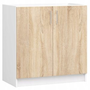 Szafka LIMA S80ZL biała/dąb sonoma, stojąca, 2 drzwi, 80 cm