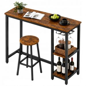 Zestaw stół jadalniany 120 cm i krzesło barowe, loft, rustykalny