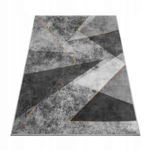 Dywan 220 × 160 cm szaro-czarny nowoczesny antypoślizgowy