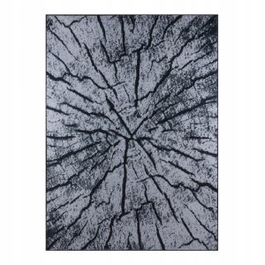 Szary dywan 120x170 cm z motywem słojów drewna