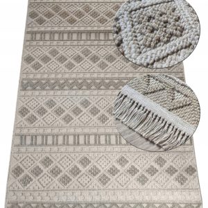 Dywan BOHO 120x170 płaskotkany 3D na taras i do wnętrz