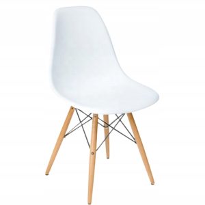 Krzesło DSW skandynawskie nowoczesne białe, wysokość 83 cm