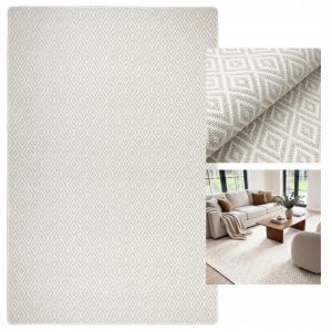 Dywan NOA 200x300 cm, wodoodporny w kremowe romby