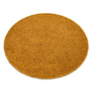 Musztardowy żółty dywan SOFFI shaggy, koło 120 cm