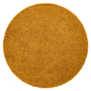 Musztardowy żółty dywan SOFFI shaggy, koło 160 cm