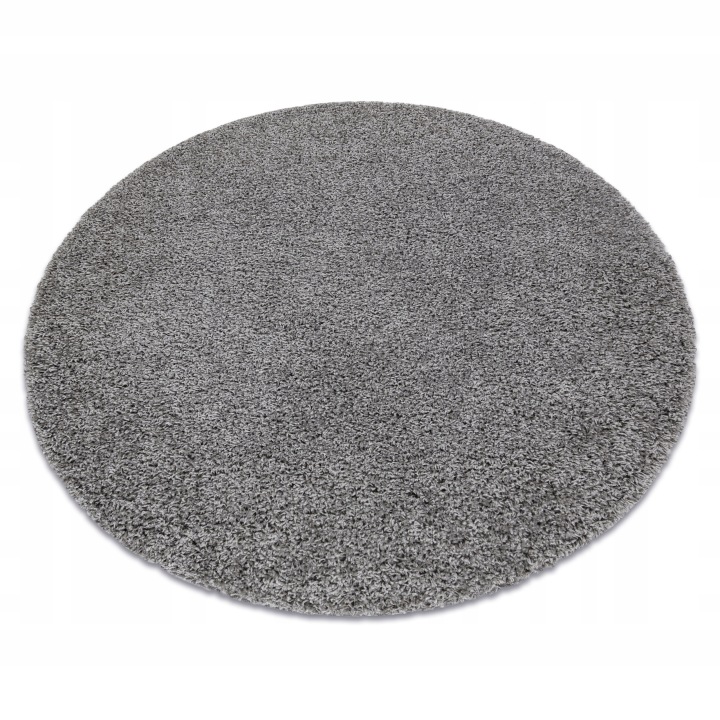 Szary dywan SOFFI shaggy, koło 80 cm, gruby