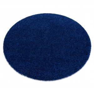 Granatowy dywan SOFFI shaggy, koło 80 cm, gruby