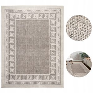 Dywan sznurkowy beżowy 120x160 płaskotkany antypoślizgowy