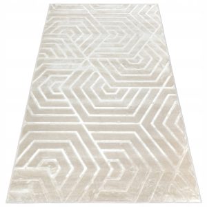 Beżowy dywan glamour 80x150 cm z połyskiem 3D