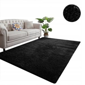 Dywan Alpaca Strado czarny 140x200 cm, puszyste runo
