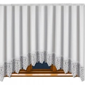 Firana gotowa VIRGINIA 400x150 cm, woal biały, taśma, żabki, haczyki