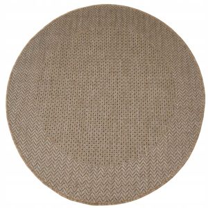 Okrągły dywan Jeans 100 cm beżowo-brązowy na taras