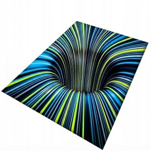 Niebieski dywan Visual Swirl 3D 100x150 cm z iluzją głębi
