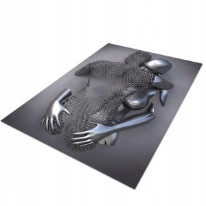 Dywan 3D Metalowe Objęcie nowoczesny design 120x160