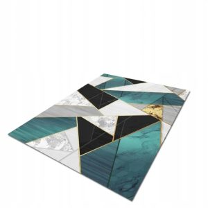Miętowy dywan geometryczny 3D 160x230 do salonu