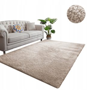 Dywan Alpaca Strado beżowy 180 × 260 cm puszysty