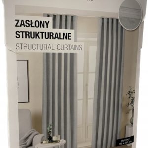 Zasłony gotowe na taśmie 135x250 cm szare klasyczne półzaciemniające 2 szt.