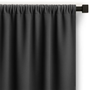 Zasłona do salonu gładka szara 200x250 cm półzaciemniająca na taśmie wave
