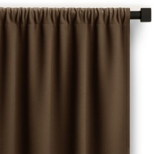 Zasłona 200x250 cm brązowa półzaciemniająca na taśmie multi wave
