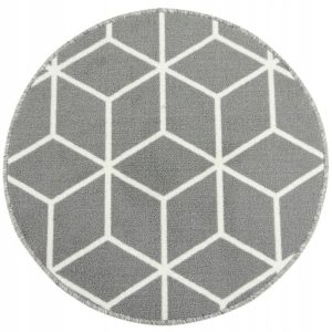 Okrągły dywan Cubes 3D jasnoszary 120 cm