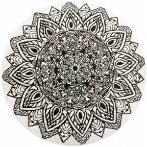 Okrągły dywan Lima mandala czarno-biały 100 cm
