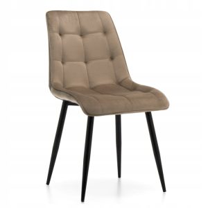 Krzesło tapicerowane welurowe Chic Velvet, beżowe, loft