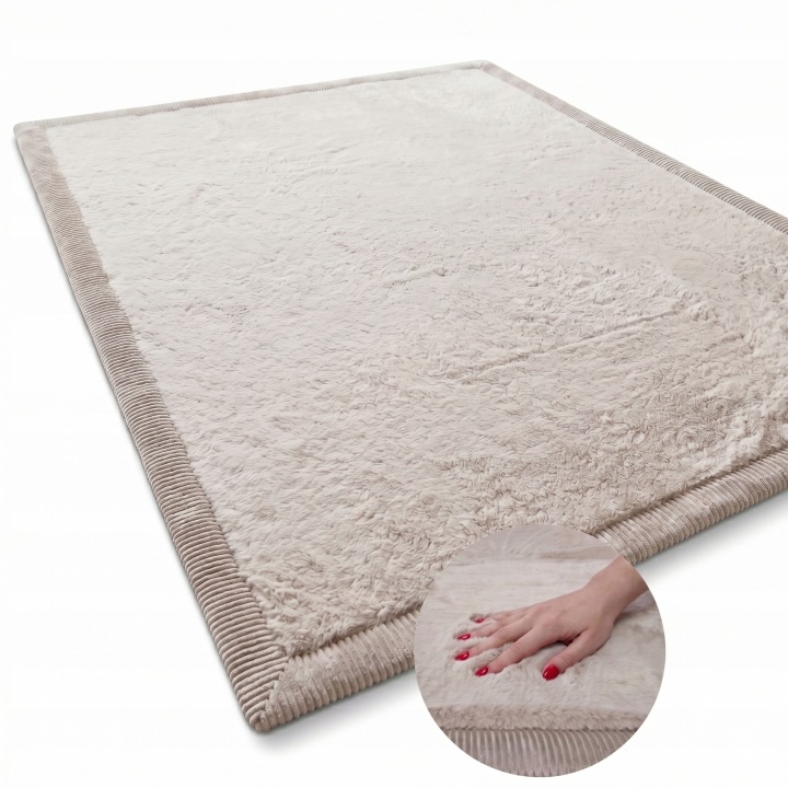 Beżowy dywan pluszowy PUFFY SOFT 120 × 160 cm, 4 cm