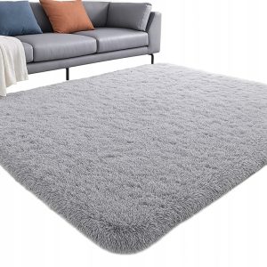 Dywan Shaggy 200x300 srebrny, miękki i puszysty