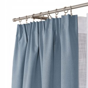Zasłona gotowa na taśmie 140x250 cm niebieska SUPER BLACKOUT zaciemniająca