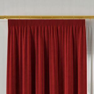 Zasłona VELVI na taśmie 140x250 cm czerwona welwet gładka