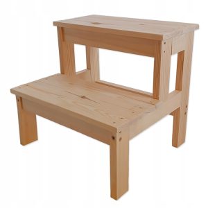 Drewniany schodek 2 stopnie 40 cm, podest, stołek, schodki dla dzieci