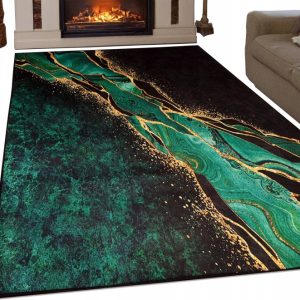 Dywan Fancy 200x300 Marmur Zielony Butelkowy Glamour