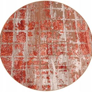 Okrągły dywan marmurkowy czerwony 100 cm