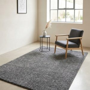 Szary dywan shaggy 160x230 cm z filcowym podkładem