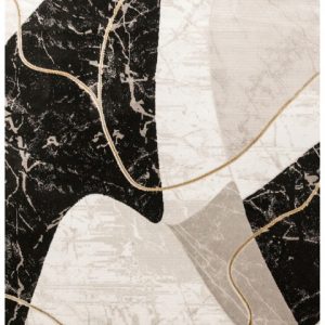 Dywan Kashmir marmur czarno-złoty 100x200 cm