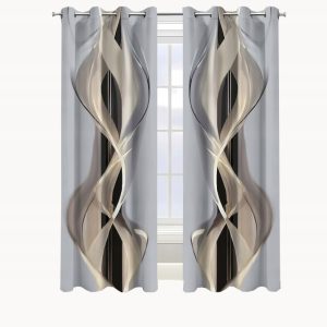 Zasłony 140x240 cm na kółkach, półzaciemniające, wzór geometryczny