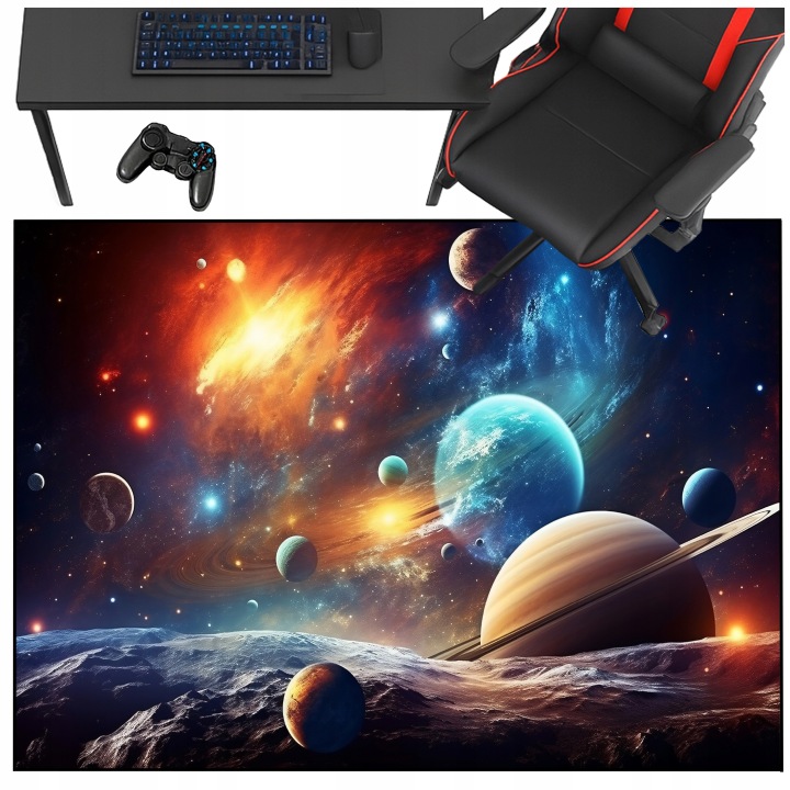 Dywan gamingowy 120×170 COSMOS ZONE galaktyka antypoślizgowy