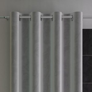 Zasłona Welwetowa 140x240 cm Jasnoszara Półzaciemniająca Przelotki