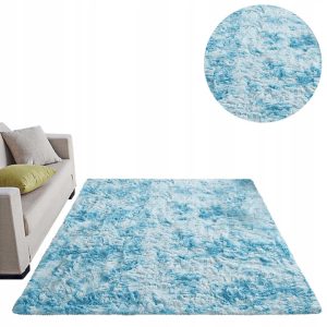 Dywan Shaggy Ombre Blue 200x200 cm antypoślizgowy