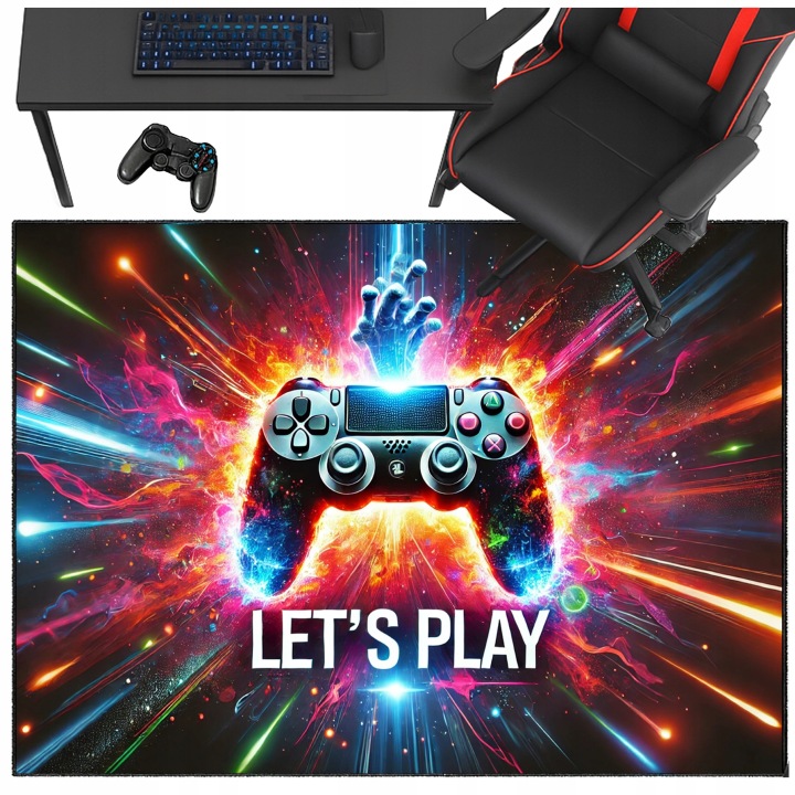 Dywan gamingowy 200x300 Lets Play antypoślizgowy