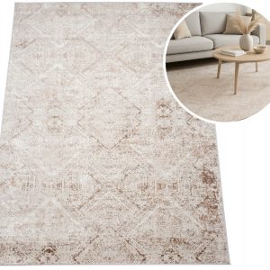 Dywan Portland beżowo-kremowy 160 × 230 cm, efekt przecierki